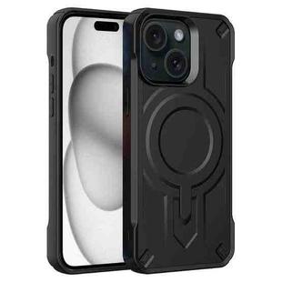 For iPhone 15 Plus Breaker Velvet MagSafe Magnetic TPU Phone Case(Black)