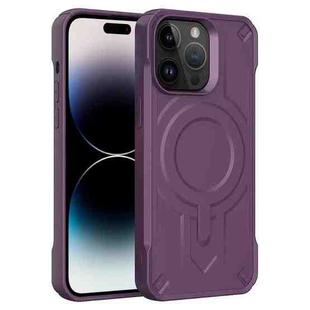 For iPhone 14 Pro Max Breaker Velvet MagSafe Magnetic TPU Phone Case(Dark Night Purple)
