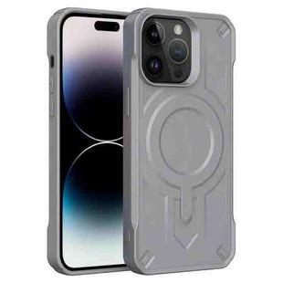 For iPhone 14 Pro Max Breaker Velvet MagSafe Magnetic TPU Phone Case(Grey)