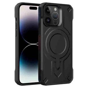 For iPhone 14 Pro Max Breaker Velvet MagSafe Magnetic TPU Phone Case(Black)
