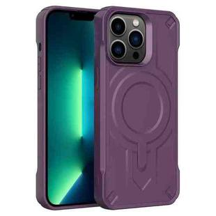 For iPhone 13 Pro Max Breaker Velvet MagSafe Magnetic TPU Phone Case(Dark Night Purple)