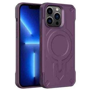 For iPhone 13 Pro Breaker Velvet MagSafe Magnetic TPU Phone Case(Dark Night Purple)
