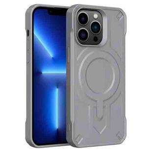 For iPhone 13 Pro Breaker Velvet MagSafe Magnetic TPU Phone Case(Grey)