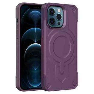 For iPhone 12 Pro Max Breaker Velvet MagSafe Magnetic TPU Phone Case(Dark Night Purple)