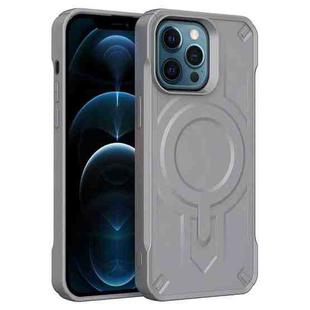 For iPhone 12 Pro Max Breaker Velvet MagSafe Magnetic TPU Phone Case(Grey)