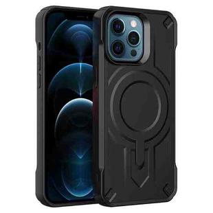For iPhone 12 Pro Max Breaker Velvet MagSafe Magnetic TPU Phone Case(Black)