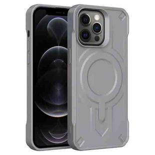 For iPhone 12 Pro Breaker Velvet MagSafe Magnetic TPU Phone Case(Grey)