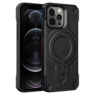 For iPhone 12 Pro Breaker Velvet MagSafe Magnetic TPU Phone Case(Black)