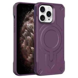 For iPhone 11 Pro Max Breaker Velvet MagSafe Magnetic TPU Phone Case(Dark Night Purple)