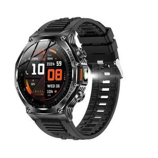 AK82 BT Call Smart Watch, Support Blood Oxygen / Blood Pressure / Heart Rate / Sports Health Monitoring Fitness Tracker(Space Gray Black Silicone)