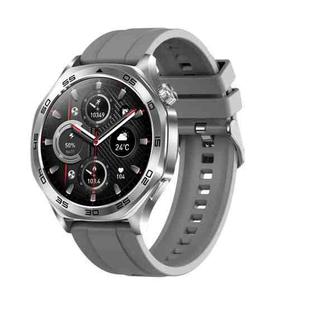 AK83 BT Call Smart Watch, Support Blood Pressure / Heart Rate / Sports Health Monitoring Fitness Tracker(Steel Grey Silicone)