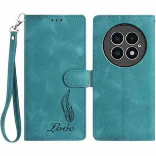 For OnePlus 13 Skin Feel Embossed Feather Leather Phone Case(Green)