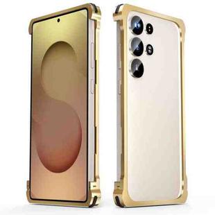 For Samsung Galaxy S25 Ultra 5G Metal Frame Buckle Cooling Phone Case(Gold)