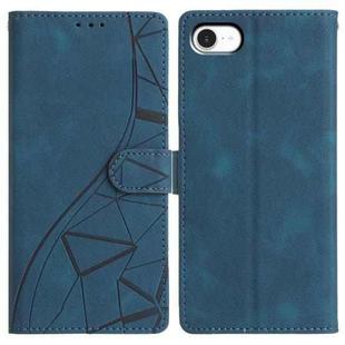 For iPhone 16e Triangles Embossed Leather Phone Case(Blue)