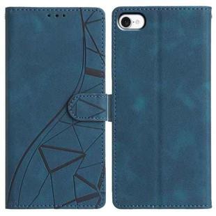 For iPhone 7 / 8 / SE 2022 Triangles Embossed Leather Phone Case(Blue)