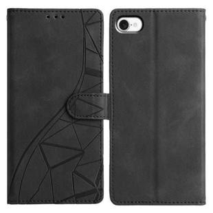 For iPhone 7 / 8 / SE 2022 Triangles Embossed Leather Phone Case(Black)