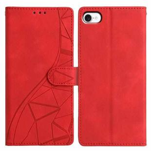For iPhone 7 / 8 / SE 2022 Triangles Embossed Leather Phone Case(Red)