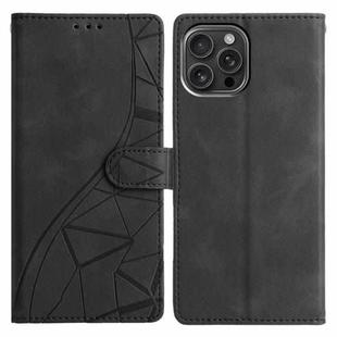 For iPhone 13 Pro Triangles Embossed Leather Phone Case(Black)