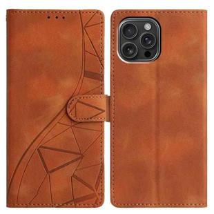 For iPhone 13 Pro Triangles Embossed Leather Phone Case(Brown)