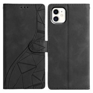 For iPhone 11 Triangles Embossed Leather Phone Case(Black)