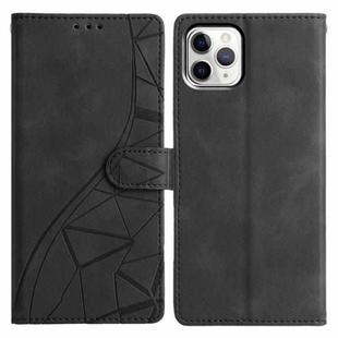 For iPhone 11 Pro Triangles Embossed Leather Phone Case(Black)