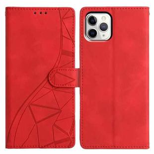 For iPhone 11 Pro Triangles Embossed Leather Phone Case(Red)