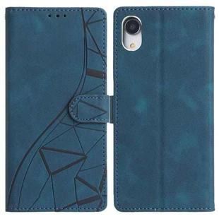 For iPhone XR Triangles Embossed Leather Phone Case(Blue)