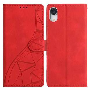 For iPhone XR Triangles Embossed Leather Phone Case(Red)
