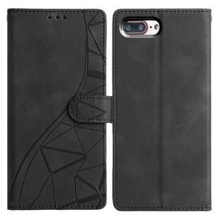 For iPhone 7 Plus / 8 Plus Triangles Embossed Leather Phone Case(Black)