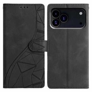 For iPhone 17 Pro Max Triangles Embossed Leather Phone Case(Black)