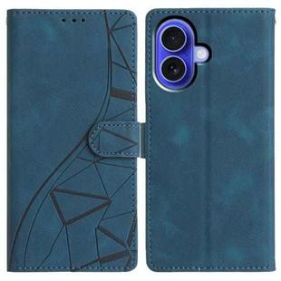 For iPhone 17 Triangles Embossed Leather Phone Case(Blue)