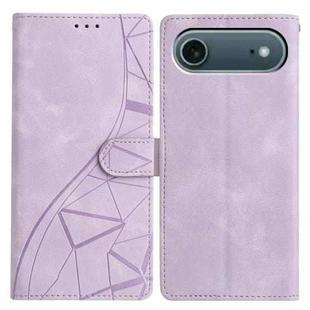 For iPhone 17 Air Triangles Embossed Leather Phone Case(Purple)
