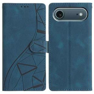 For iPhone 17 Air Triangles Embossed Leather Phone Case(Blue)