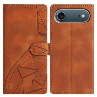 For iPhone 17 Air Triangles Embossed Leather Phone Case(Brown)