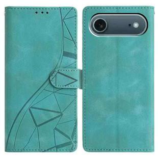 For iPhone 17 Air Triangles Embossed Leather Phone Case(Green)
