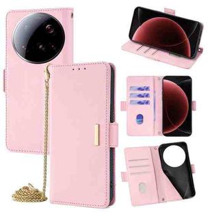 For Xiaomi 15 Ultra Crossbody Chain Leather Phone Case(Pink)