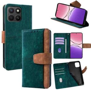 For Honor X8c 4G Global Color Stitching Skin Feel Leather RFID Blocking Phone Case(Green)