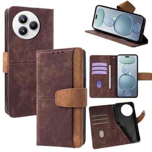 For Xiaomi Civi 5 Pro Color Stitching Skin Feel Leather RFID Blocking Phone Case(Brown)