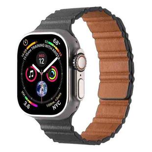 For Apple Watch 46mm / 49mm / 45mm / 44mm Magnetic PU Leather Watch Band(Grey)