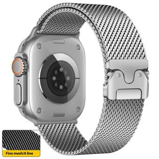 For Apple Watch 46mm / 49mm / 45mm / 44mm xDfind Umbrella Buckle Think Milanese Stainless Steel Watch Band(Silver)