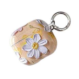 For AirPods 4 Oil Painting TPU Water Sticker Earphone Case(Yellow)