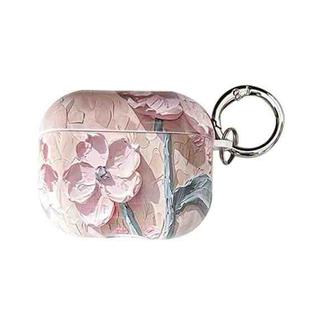 For AirPods 3 Oil Painting TPU Water Sticker Earphone Case(Pink)
