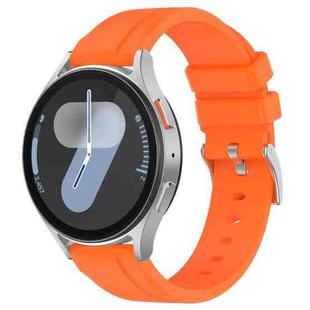 22mm Flat Head Solid Color Steel Buckle Silicone Watch Band(Orange)