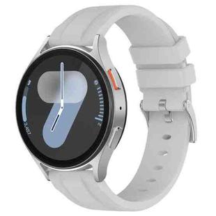 22mm Flat Head Solid Color Steel Buckle Silicone Watch Band(Grey)