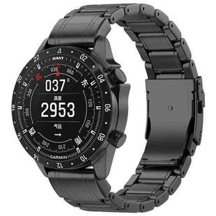 For Gamin 26mm Safety Buckle Pure Titanium Metal Watch Band(Black)