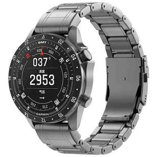For Gamin 26mm Safety Buckle Pure Titanium Metal Watch Band(Grey)