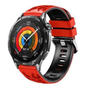 22mm Two Color Printed Silicone Watch Band(Red Black)