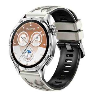 22mm Two Color Printed Silicone Watch Band(Light Sand Black)