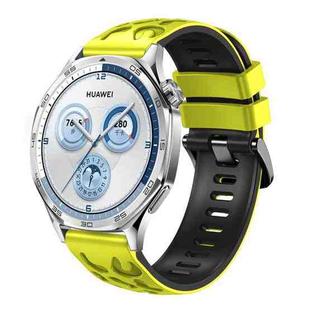 22mm Two Color Printed Silicone Watch Band(Lime Black)