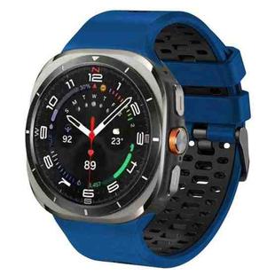 For Samsung Galaxy Watch Ultra 47mm Two Color Silicone Breathable Watch Band(Blue Black)